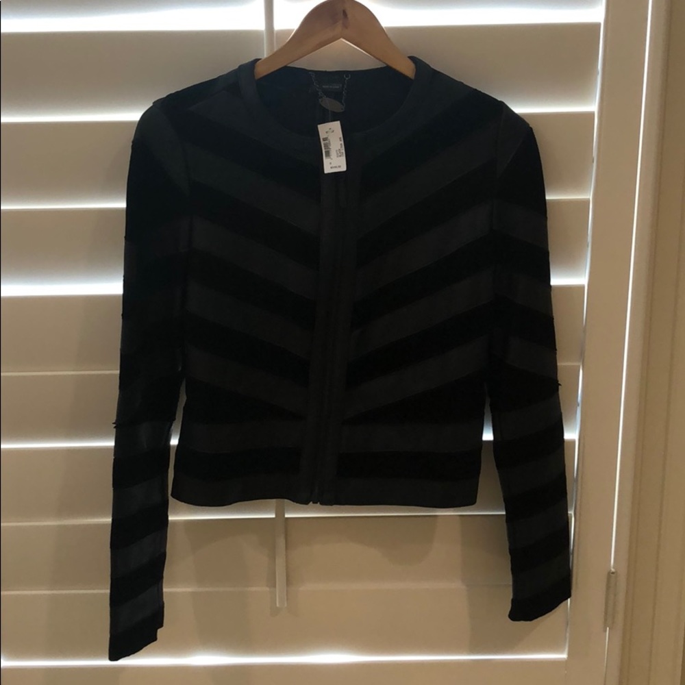 Scoop NYC suede and leather jacket